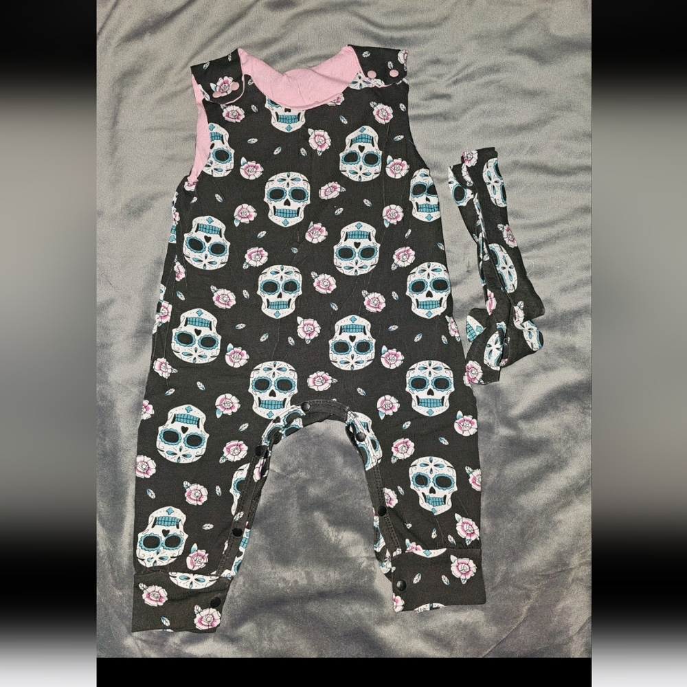 New 12 month sugar skull romper